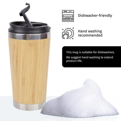 Best Babysitter Ever - Stainless Steel Bamboo Coffee Tumbler Insulated with Lid, Babysitter Gift, Gift for Babysitter, Best Nanny Ever, Au Pair Babysitter Gifts, Nanny Coffee Tumbler