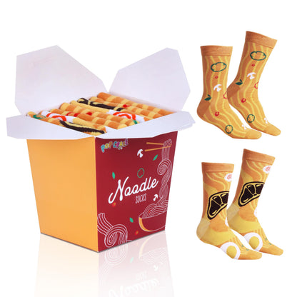 POPCRAZE Noodles/Ramen Socks 2 Pairs in Gift Box – One Size Fits Most – Novelty Socks Birthday Fathers Day Gift