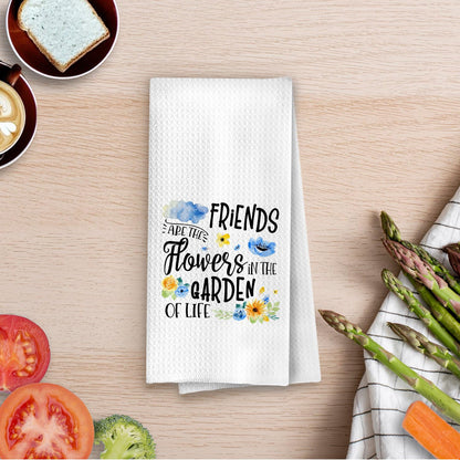 Hostess Gifts Dish Towels - Funny Decorative Waffle Weave Kitchen Towels, Friend Gifts Hand Tea Towel, Friends Gift for Women, 16×24 Inches