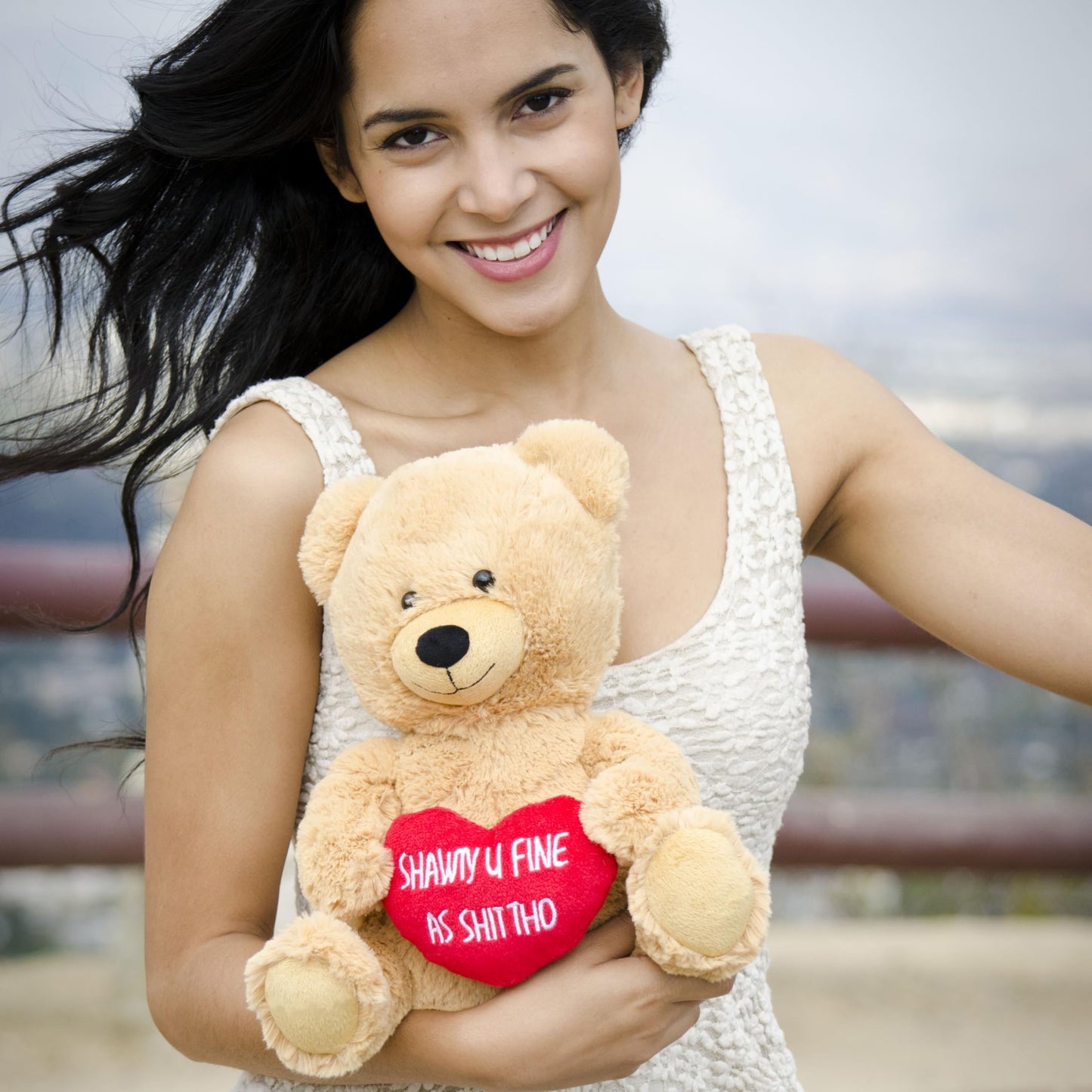Hollabears Shawty U Fine 10" Original Valentine's Day Gift for Girlfriend Wife Best Friend Teddy Bear Plush