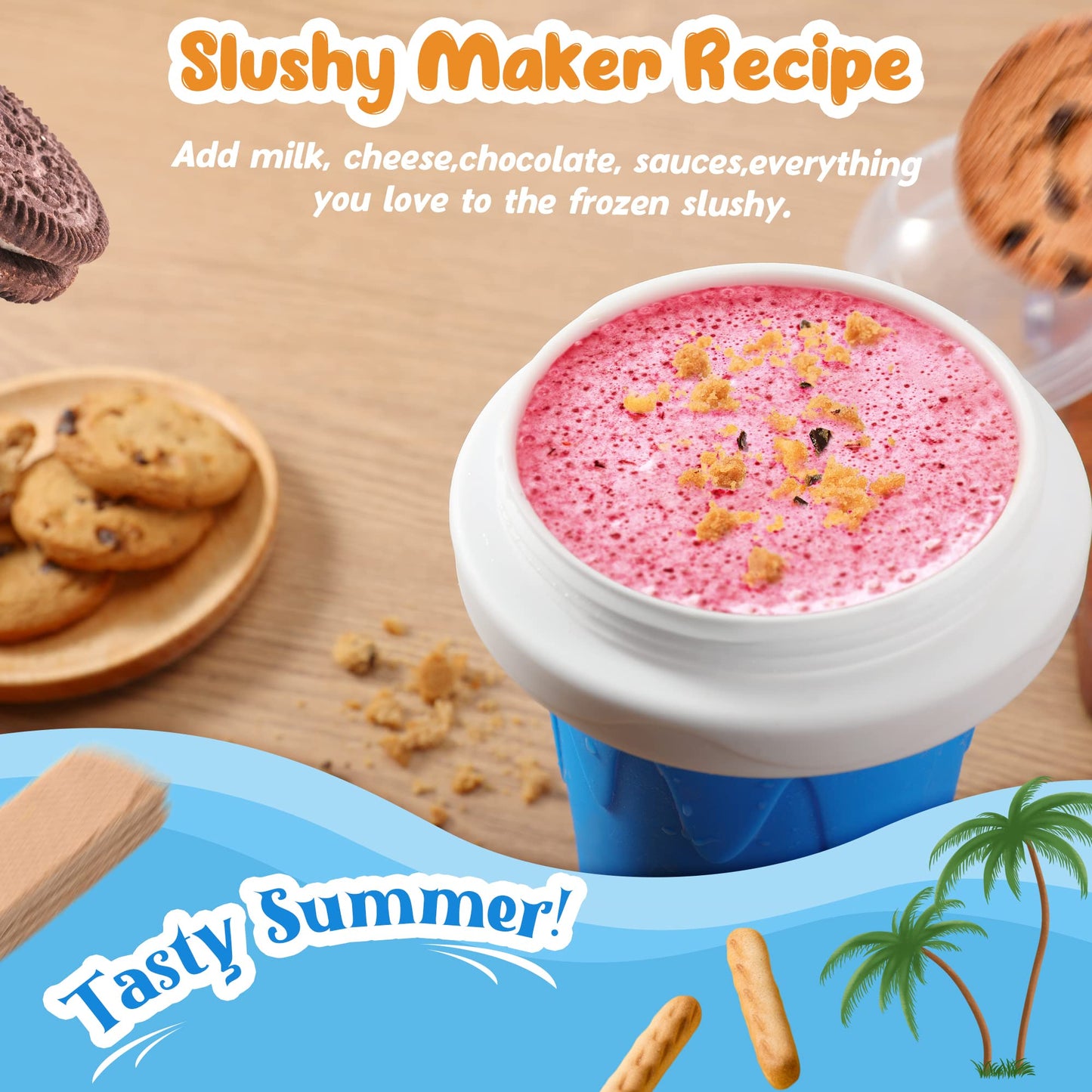 RELPOM Slushie Cup, Funny Slushy Maker Cups, Cool Stuff Things Gadgets, Stocking Stuffers White Elephant Gifts Party Favors for Boys Girls Teens Students