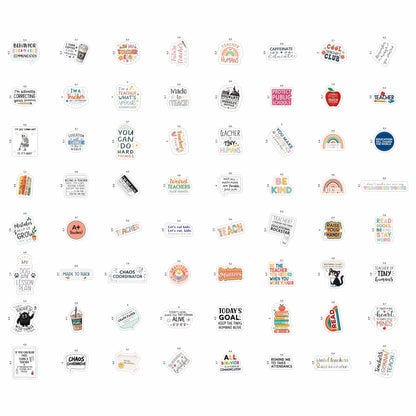 100Pcs Funny Teacher Stickers for Laptop, Water Bottles and Planner - Funny Teacher Gifts Appreciation - Gift for Women & Men