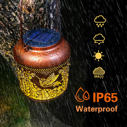Hummingbird Solar Lanterns Outdoor Waterproof Hanging Solar Lights Hummingbird Gifts for Women Men Mom Metal Bird Decorative LED Lanterns for Yard, Patio, Lawn, Pathway, Landscape, Garden Decor