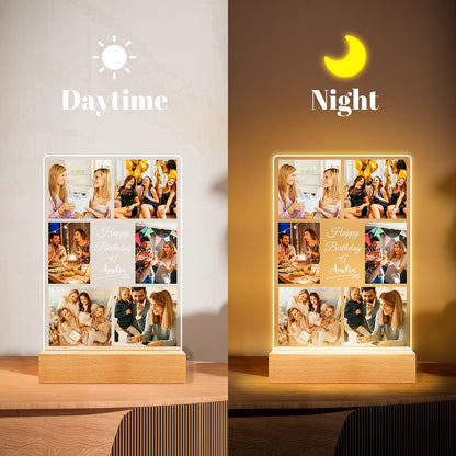 Jkolalin Custom Picture Frames with Photo, Personalized Picture Frame with Night Light, Custom Photo Frame, Customized Best Friend Photo Gifts, Personalized Birthday Gifts for Women Friends Her Him