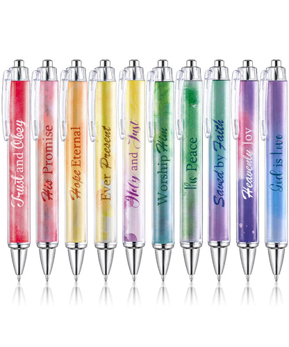 Mr. Pen- Christian Pen Set, 10 Pack, Gradient Style, Black Ink, Bible Verse Pens, Christian Pens for Women