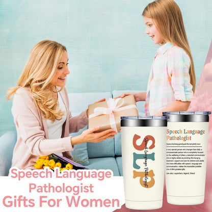 SpenMeta SLP Gifts for Women - Speech Language Pathologist Gifts - Speech Therapist Appreciation Thank You Gift, 20oz Tumbler Cup