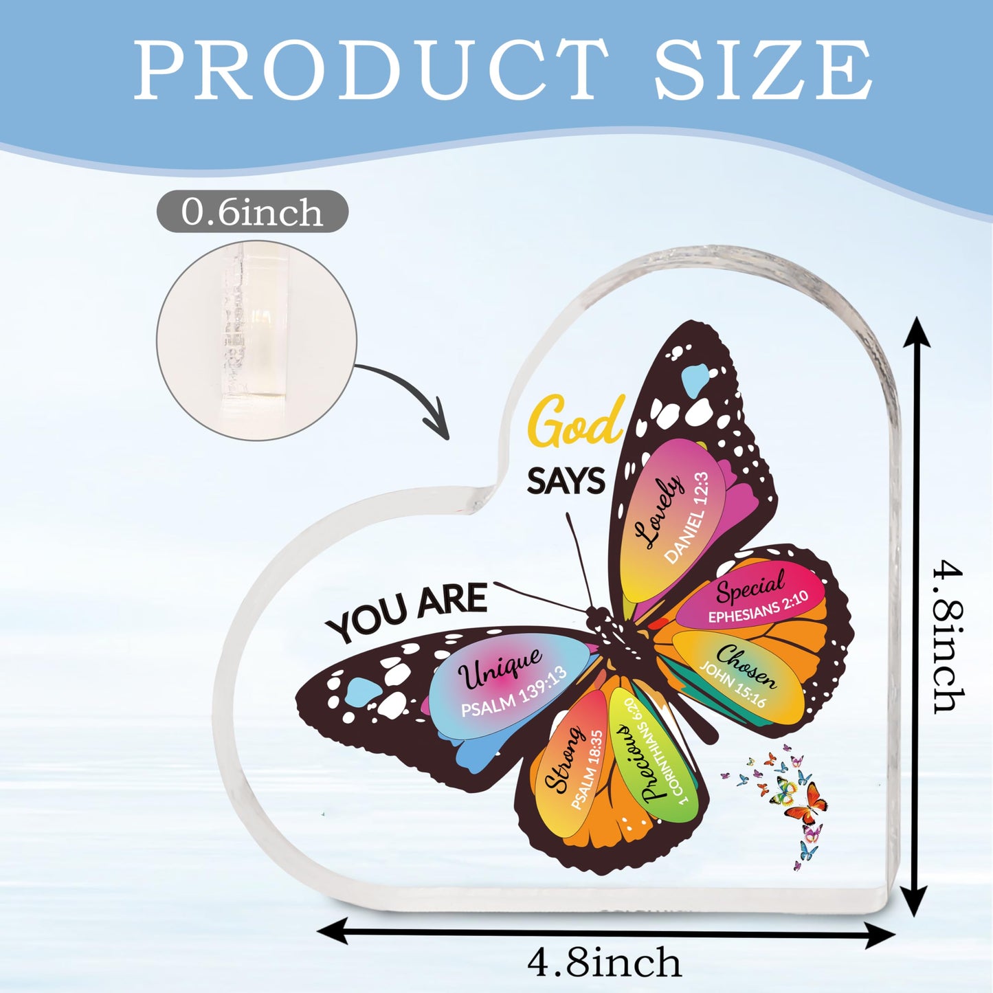 Christian Gifts for Women - Butterfly Inspirational Gifts Religious Gifts Acrylic Spiritual Gifts for Women Men Friends Mom Sister Christmas Gifts Faith Gifts Birthday Gifts Christian Home Decoration