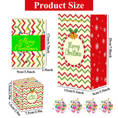 Christmas Surprise Money Gift Box with Confetti, Xmas Exploding Gift Box with 12 Folding Bounce Boxes, Confetti Explosion for Birthday, Party, Kids, Women, Men, Money Holder Box with Gift Bag
