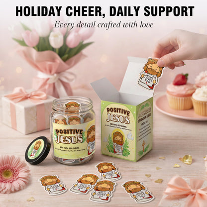 60 Positive Tiny Jesus Cards Jar - Religious Christian Mothers Day Gifts for Mom - Christian Gifts For Mom, Wife, Grandma, Mother In Law - Bible Verse Scripture Cards - Daily Encouragement