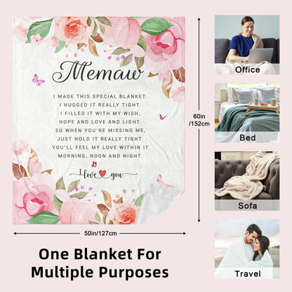 Memaw Gifts - Gifts for Memaw - Memaw's Birthday Gift from Grandchildren - Memaw's Blanket - Best Memaws Ever Gift - Memaws Gift's for Grandma Retirement Throw Blanket 60x50 Inch