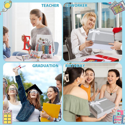 Remerry 12 Pcs Speech Language Pathologist Gifts for Women SLP Appreciation Gifts Set Includes Tote Bag Cosmetic Bag Glass Cup Candle Notebook Bracelet Badge Holder for Graduation Teacher Coworker