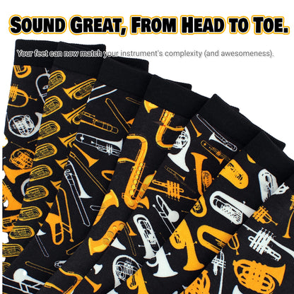 Music Instruments Socks for Men Women, Novelty Socks Gift for Musicians & Music Lovers