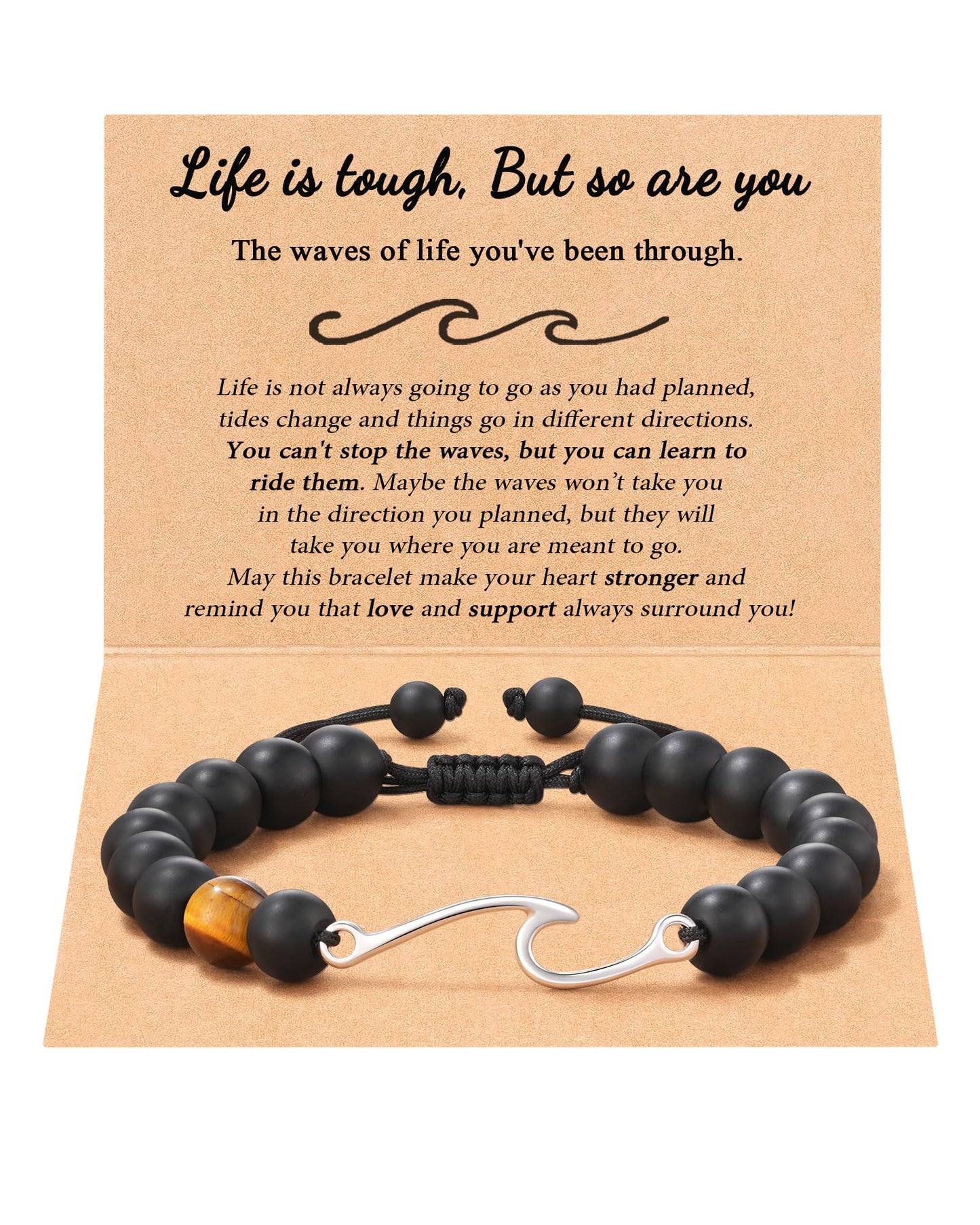 Tarsus Inspirational Gifts for Women Men, Through The Waves of Life, Life is Tough but so are You, Encouragement Bracelet Thoughtful Gifts for Friend Sister Coworker...