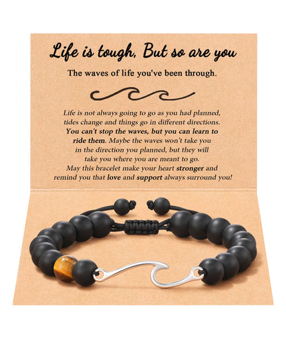 Tarsus Inspirational Gifts for Women Men, Through The Waves of Life, Life is Tough but so are You, Encouragement Bracelet Thoughtful Gifts for Friend Sister Coworker...