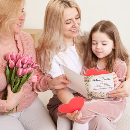 Beixian Mother's Day Card for Mom to Be, Mother's Day Gift for Mom to Be, Floral Greeting Card for Expecting Mom