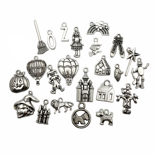 The Wizard of Oz Charms-100g (About 70-75pcs) Craft Supplies Mixed Pendants Beads Charms Pendants for Crafting, Jewelry Findings Making Accessory for DIY Necklace Bracelet (M038)