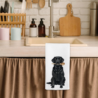 Funny Black Labrador Retriever Gifts Kitchen Towels, Black Lab Dog Lovers Gifts Hand Towels, Labrador Retriever Dish Tea Towel for Kitchen Decorations Decor, 16x24 Inch