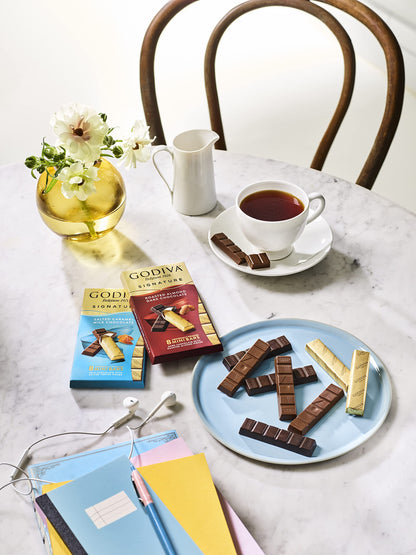 Godiva Roasted Almond Dark Chocolate Mini Bars, Individually Wrapped Snacks, Rich Dark Chocolate with Crunchy Almond Pieces, Shareable & On-the-Go Treat, 12 Ct, 8pc each