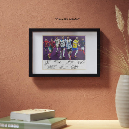 Ikonic Fotohaus Cristiano Ronaldo Lionel Messi Neymar Jr Kane Pedri Mbape Signed Photo Autograph Print Wall Art Home Decor