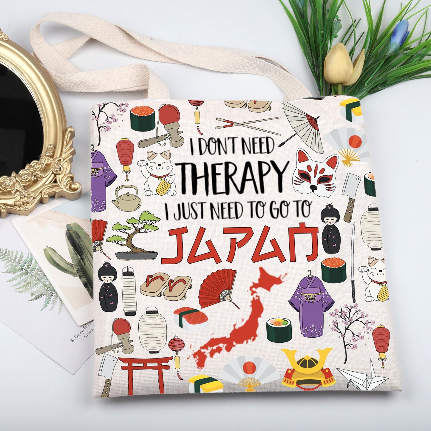 KUIYAI Japan Trip Tote Bag Japan Vacation Shoulder Bag Tokyo Lovers Gift Japanese Theme Souvenir Gift Japan Culture Gift