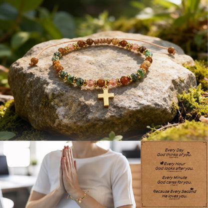 TUZELIYA Christian Gifts for Women, Cross Bracelet & Bible Bags for Women Inspirational Gifts, 3 Pcs Faith Spiritual Christian Basket for Mom Sister Best Friend Coworker