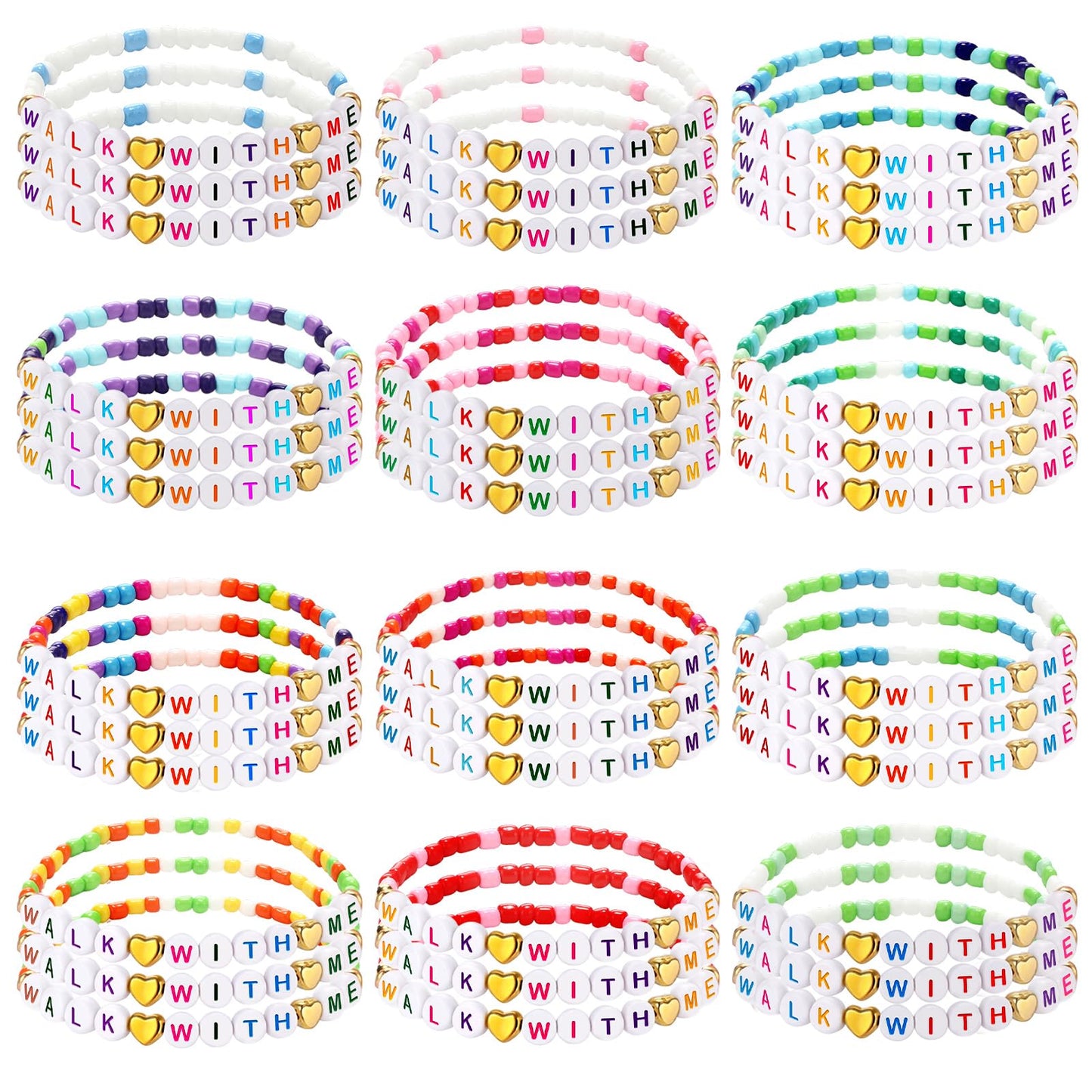 Kenning 36 Pcs LDS Gifts LDS Mormon Gifts Walk with Me Friendship Bracelets 2026 Youth Theme Missionary Friendship Bracelets Bishop Christian Faith Baptism for Elder Missionary Men Women