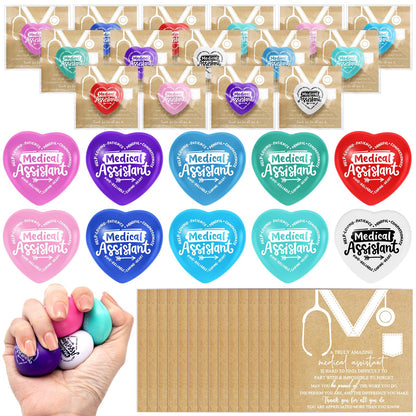 Arrowbash 20 Sets Medical Assistant Gifts Bulk 2026 Heart Stress Balls Ma Appreciation Gifts for Women Inspirational Squeeze Ball for Medical Assistant Coworker Team Birthday Party Gift