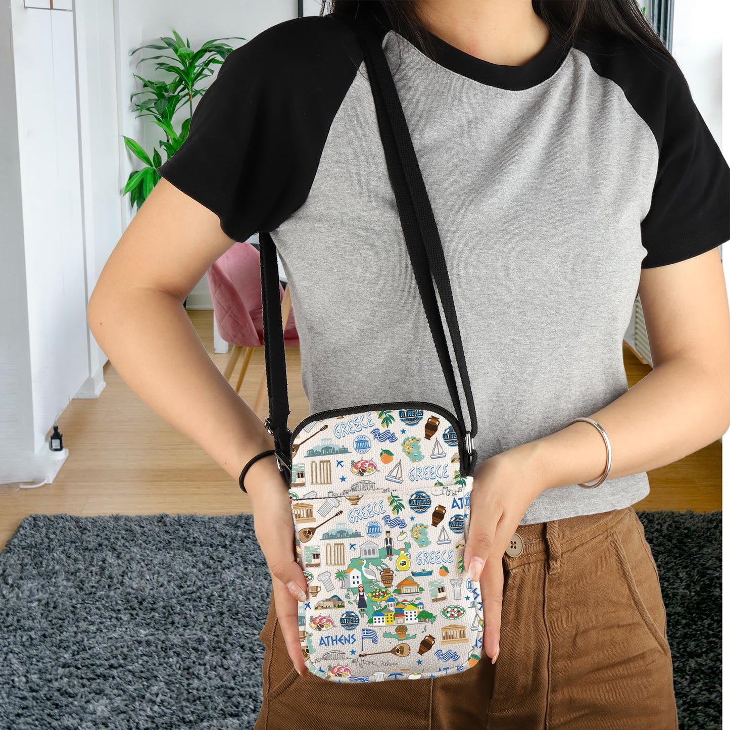 Greek Theme Travel Gift Greece Trip Crossbody Bag Greece Honeymoon Gift