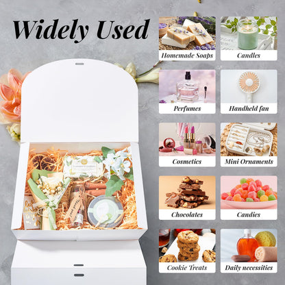 Kucoele 15 PCS Gift Boxes with Lids, 10.6 x 7.8 x 3.1 Inches Bridesmaid Gift Boxes, White Proposal Boxes with Ribbons for Wedding, Birthday, Graduation Present Packaging