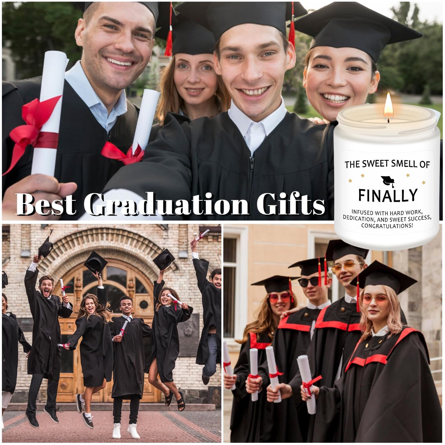 Homsolver Funny Graduation Gift for Her Him, College, High School, Masters Degree, Phd, Nurse Graduation Gifts for Women & Men, Scented Candles