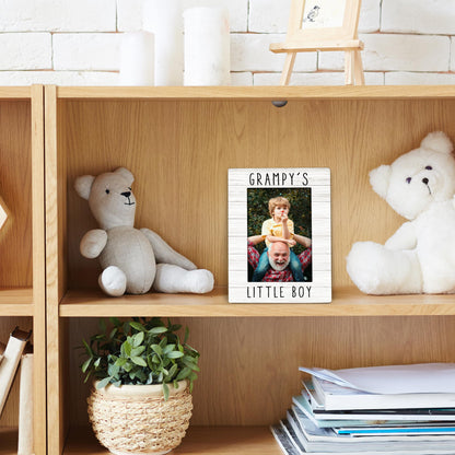 Grampy Gifts Picture Frame 4x6, Grampy Wooden Picture Frame, Christmas Fathers Day Birthday Gifts for Grampys from Grandson, Grampy's Little Boy Decorative Photo Frames for Table Desk Decor