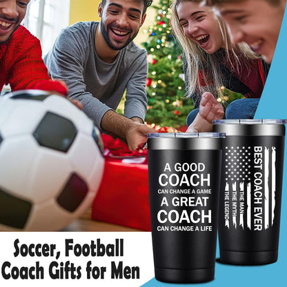 Grifarny Coach Gifts for Men - Basketball, Soccer, Football, Baseball, Softball, Gymnastics, Dance, Swim, Coaches Gifts - Best Coach Ever Tumbler Cup 20 oz