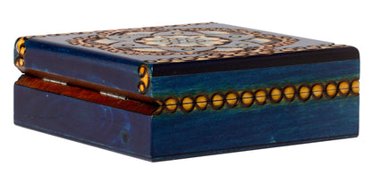 Artisan Owl Polish Handmade Chakra Luna Wooden Box with Vivid Colors