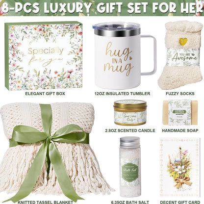 Self Care Gifts for Women Get Well Soon Gifts, Birthday Gifts for Women Care Package, Sympathy Gift Baskets Spa Gifts Set, Christmas Thinking of You Inspirational Gifts for Mom Her Friend Sister Wife