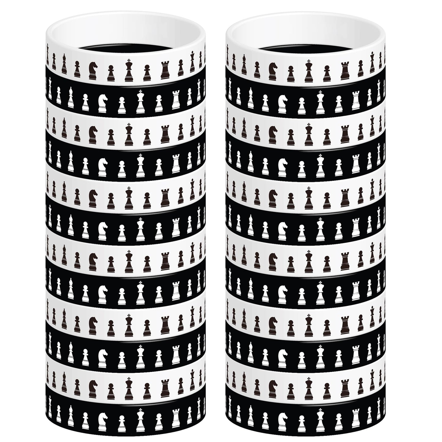 24 Pcs Chess Theme Rubber Silicone Wristbands Chess Competition Decorations Birthday Party Favors Supplies Decorations