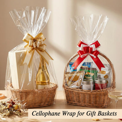 woric Cellophane Wrap for Gift Baskets 17”In X 82’ Ft Clear Cellophane Wrap Roll Gift Basket Wrapping Plastic for Graduation Gifts Baskets Treats Cookies Bouquets Birthday Wedding