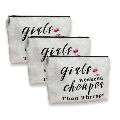 3 Pcs Girls Weekend Gift Travel Makeup Bag, Bestie Gift, Girls Weekend Gifts, for Best Friends Travel Gifts, Christmas Graduation Wedding Birthday Gift for Travel Toiletry Pouch