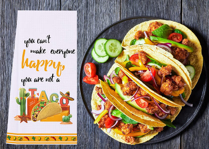LXOMILL Taco Decorative Dish Towels, Funny Kitchen Accessories, Cinco De Mayo Decor, Housewarming Gift