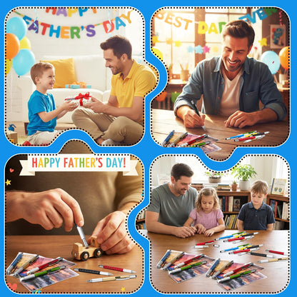 Tenceur 48 Set Father's Day Bulk Gifts for Church 6 in 1 Multi Tool Pen with Religious Bible Verse Bookmark Man of God Christian Gift for Men Church Prizes Husband Bible Study Supplies (Man of God)
