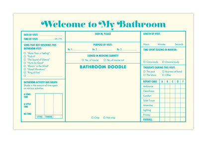 Knock Knock Bathroom Guest Book, Funny Guest Bathroom Book & Gift for Adults, Fill-in-the-Blank Book, 112 Pages