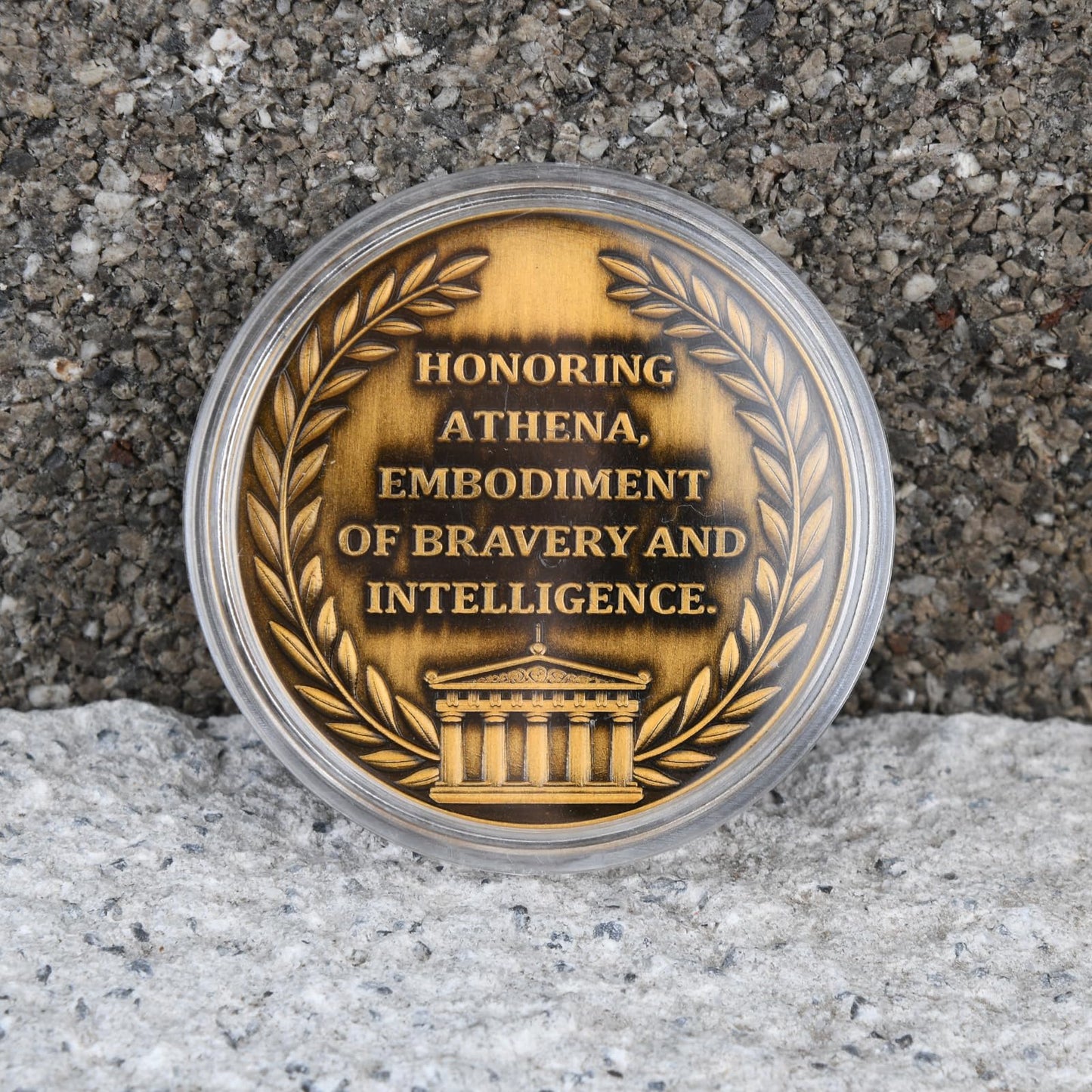 Athena Coin - Symbol of Greek Wisdom and Courage,with Acrylic Display Case, or Decorative Piece（Single Coin