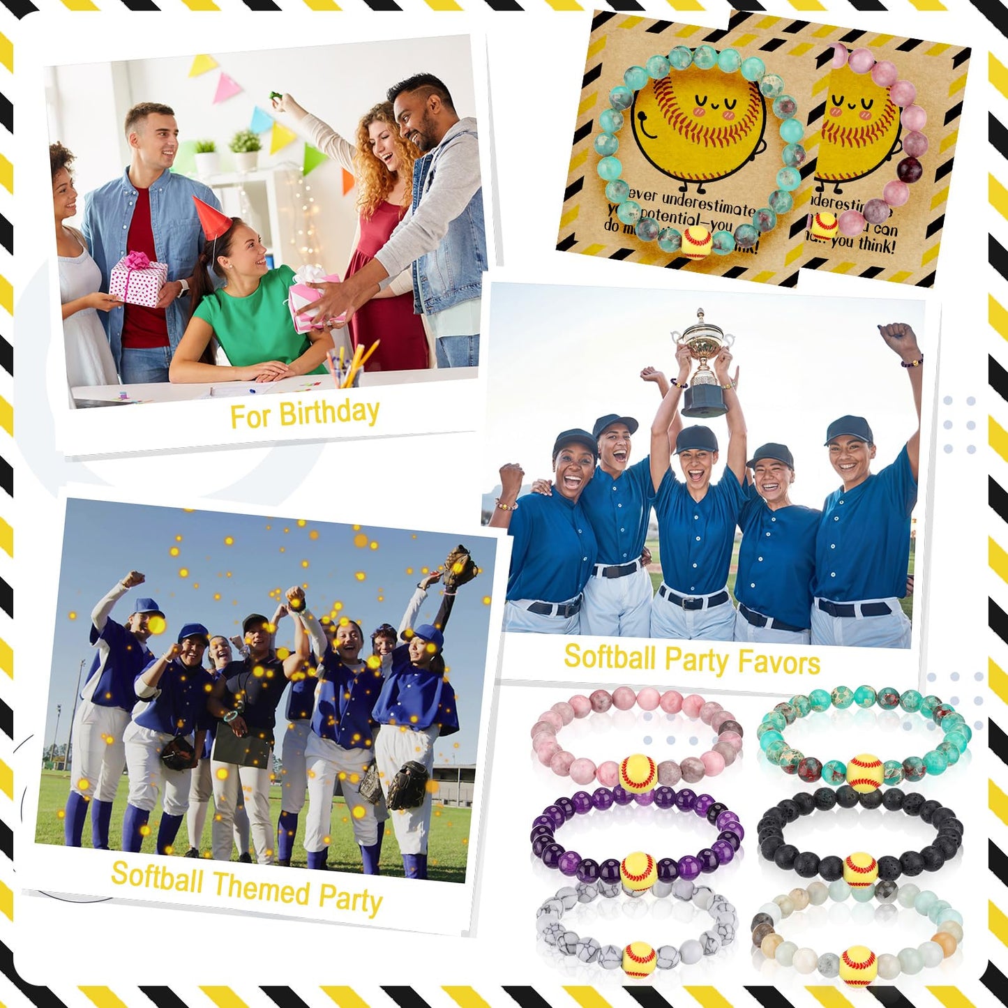 Tondiamo Basketball Softball Positive Team Gifts Bulk Lava Stone Bracelet Inspirational Card Senior Night Sport Graduation Party Favors End of Season Gifts for Player Sport Lover