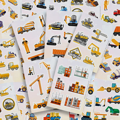 BulbaCraft 100 Pcs Construction Stickers - Construction Birthday Party Supplies, Gifts for Women & Men