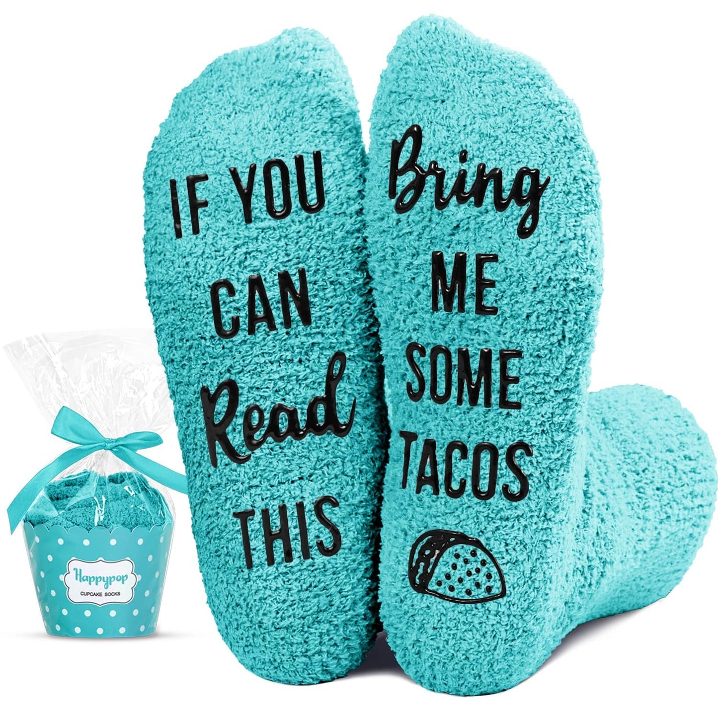 HAPPYPOP Funny Gifts for Women Men - Boba Tea Taco Gifts for Her, Bourbon Coffee Socks
