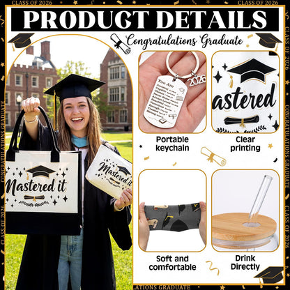 Sanwuta 5 Pcs Masters Degree Graduation Gifts Set Women Her Believed Could So She Mastered It Class of 2026 Gifts(You Are)