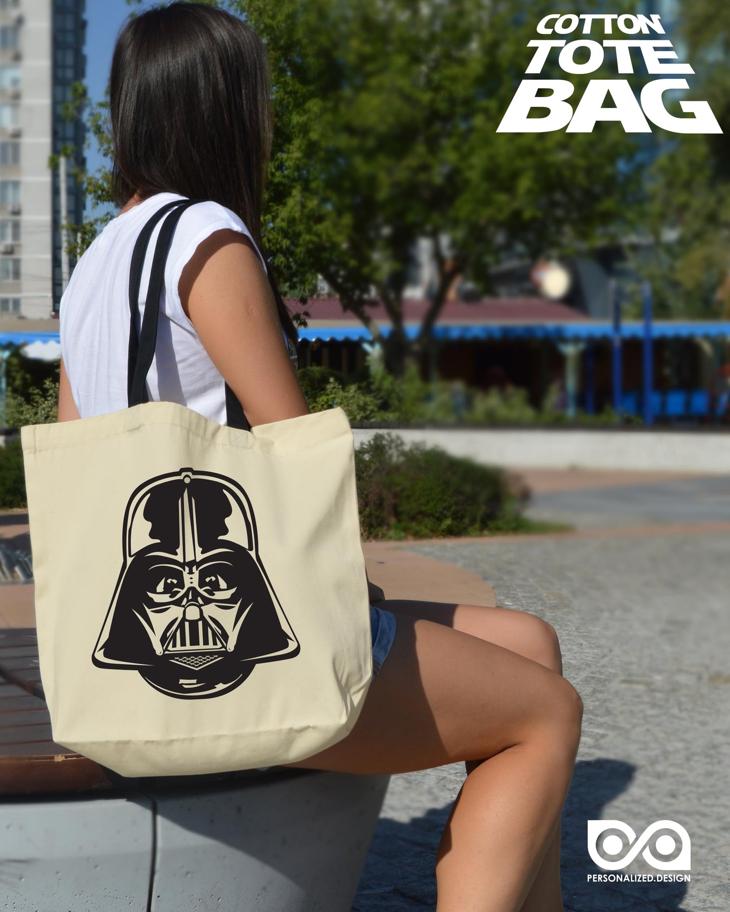 Personalized.Design Reusable Tote Bag Star Wars: Darth Vader - Christmas Party Gift Pouch - Shoulder Shopper with Handles