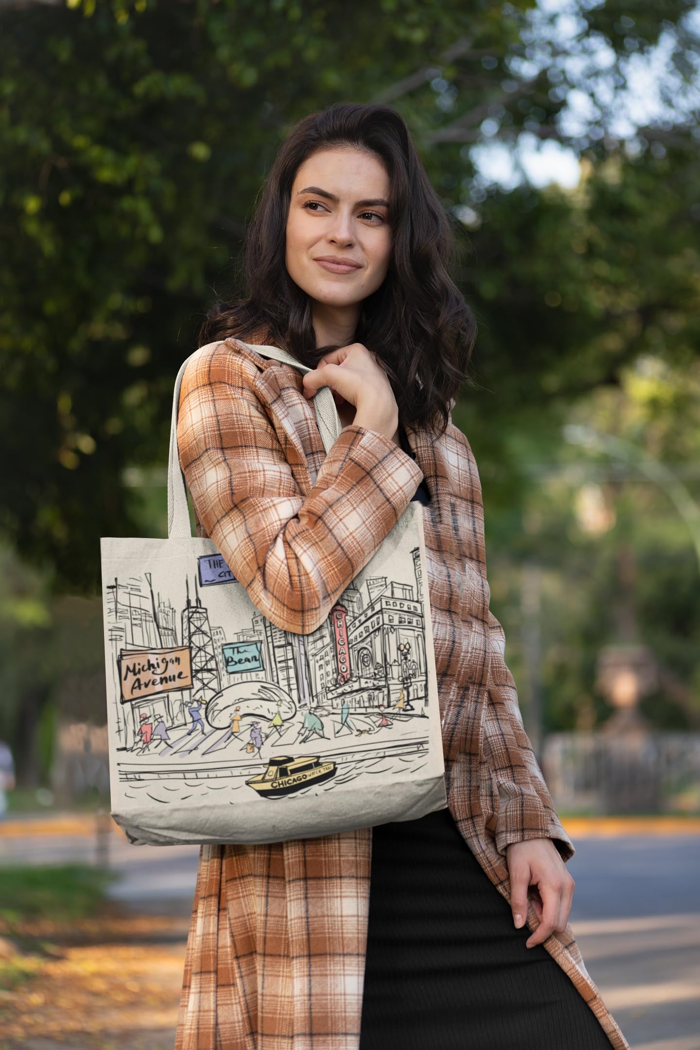 Cities Around the World Artwork Tote Bag Series- Designed in the USA, 17"x14", Double Sided Print, Souvenir & Gift
