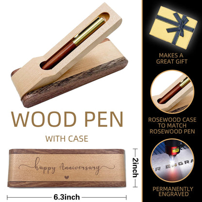 8th Anniversary Ballpoint Pen Set Gift for Couple, 8 Year Bronze Anniversary Keepsake, 8 Year Anniversary Wedding Gifts for Wife, Husband, 8 years Marriage Gift Executive Pen Present for Men Women