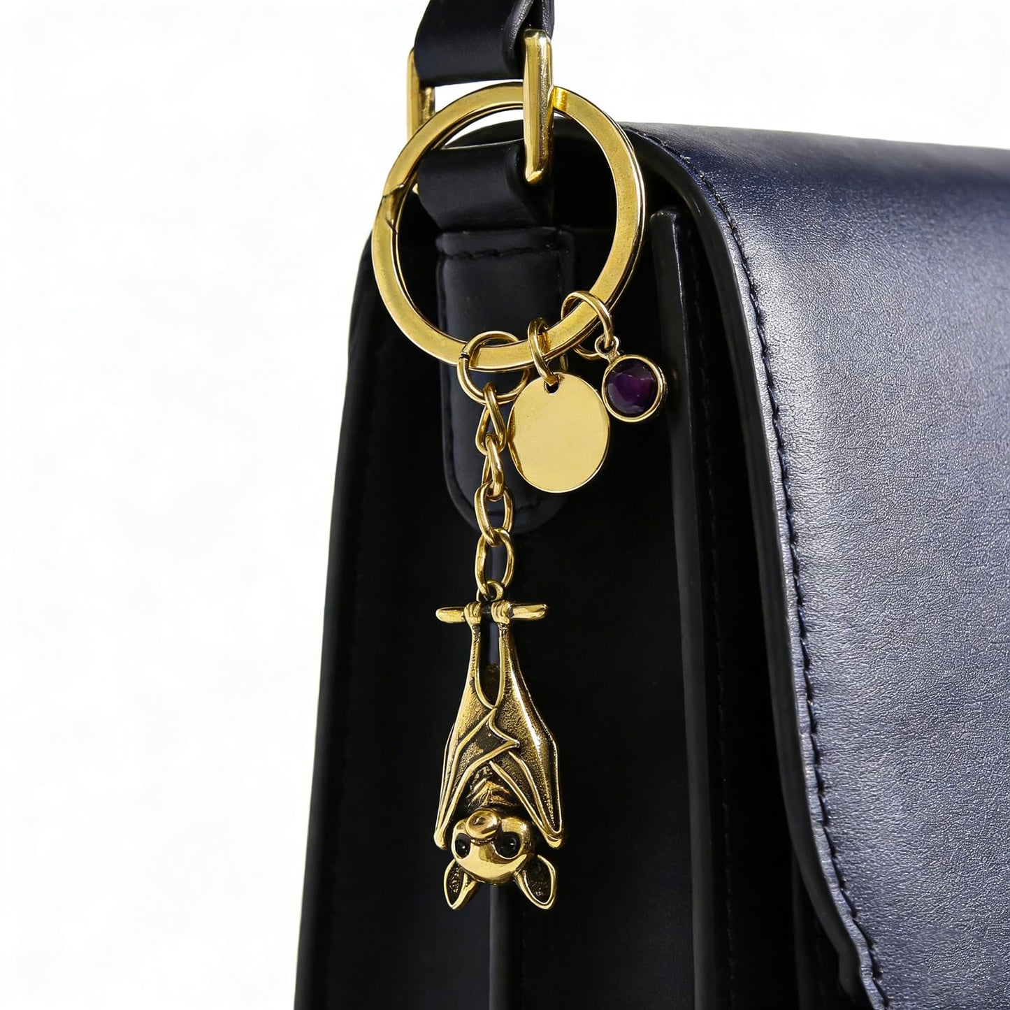 Bat Keychain For Women, Emotional Support Encourage Gothic Animal Metal Cubic Zirconia Charm Gift Accessories