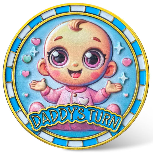 New Parent Decision Coin – Cute Baby ‘Daddy’s Turn’ & ‘Mummy’s Turn’ Coins for Baby Care Tasks – Creative Parenting Gift with Transparent Protective Case